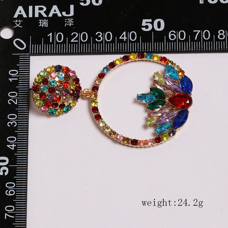 New Simple Colorful Diamond Earrings Boutique Elegant Women's Jewelry Wholesale display picture 1