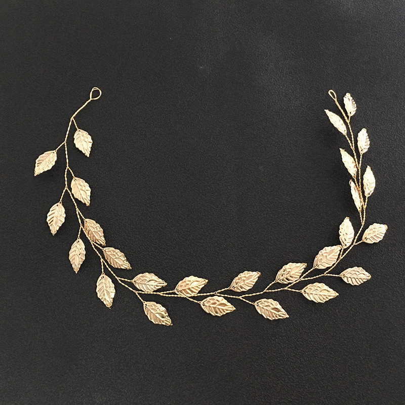 12g Weight Jewelry Headband Hair Accessories Type 1 Piece Quantity Party Occasion Alloy Material Leaf Pattern Women's Gender Sweet Style Sweet Women's Leaf Alloy Jewelry Headband 9