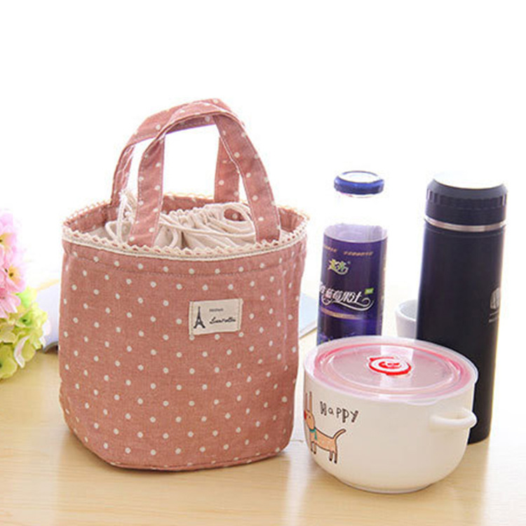 圆形保温桶饭盒袋子套三层加厚铝箔早餐带饭兜学生装碗便当手提包