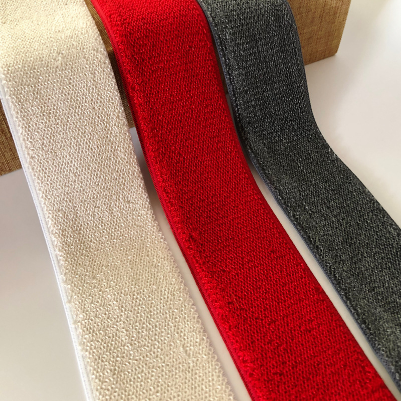 4.5cm毛绒提花松紧带 纯色弹力包边带裤腰橡筋家纺瑜伽服服装辅料