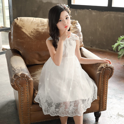 girl Sleeveless Dress new pattern Summer wear Children's clothing pure cotton Embroidery Yarn skirt children Western style Princess Dress