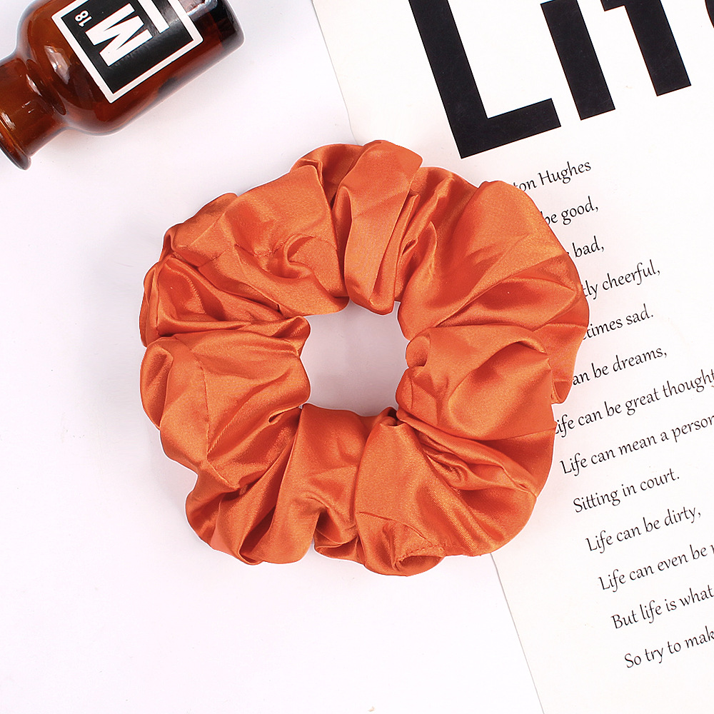 New Fashion 15cm Satin Fabric Cheap Scrunchies Wholesale display picture 3