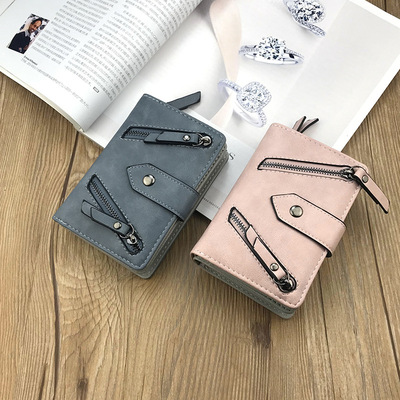 Paul Liya new pattern wallet have cash less than that is registered in the accounts Japan and South Korea zipper Soft bread rivet 2 fold lady wallet clutch bag
