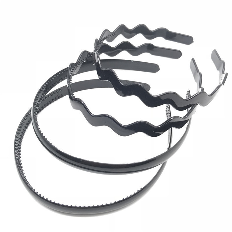 Plástico 1,2 brillante pintura negra Placa de luz onda diadema hebilla de cabeza un yuan dos yuanes tienda de accesorios de cabeza suministro