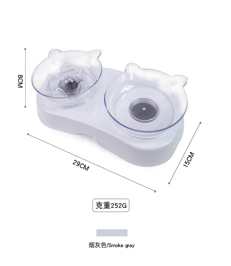 Pet products Pet products New pet products Transparent plastic eating and drinking cat bowl feeder anti-choking cat double bowl a hair replacement Application Scenario