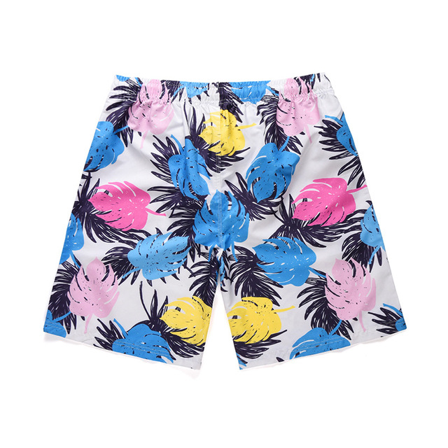 Summer New Personality Tropical Plant 3D Printed Beach Pants 