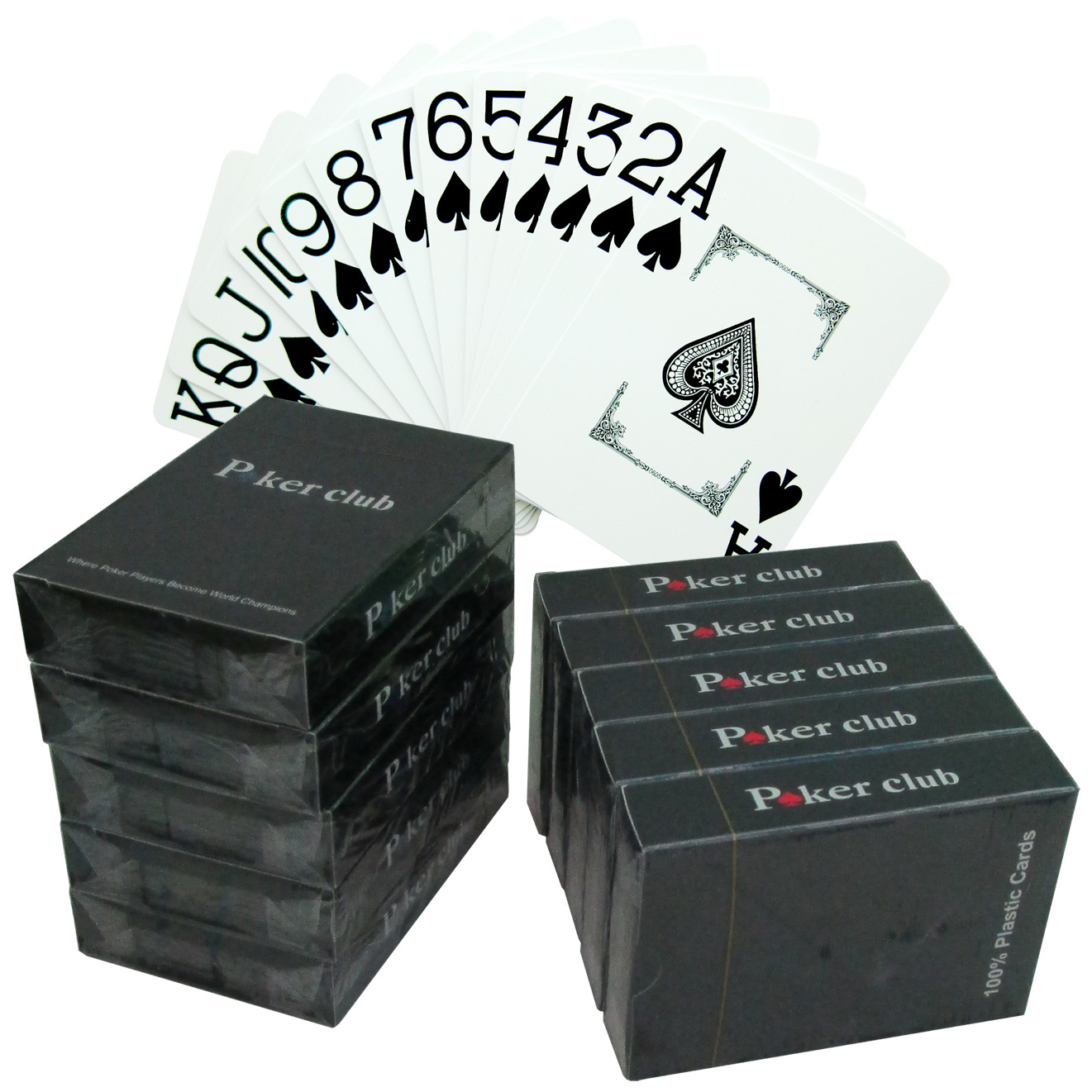Plastic playing cards, factory direct sales, new PVC material, 0.32mm thick, wide cards, large lettering on the front, Texas Hold'em playing cards.