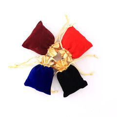 KOMEE 9*12cm Christmas Lucky Bag Jewelry Storage Velvet Bag Drawstring Waist Pocket Candy Packaging Small Bag 