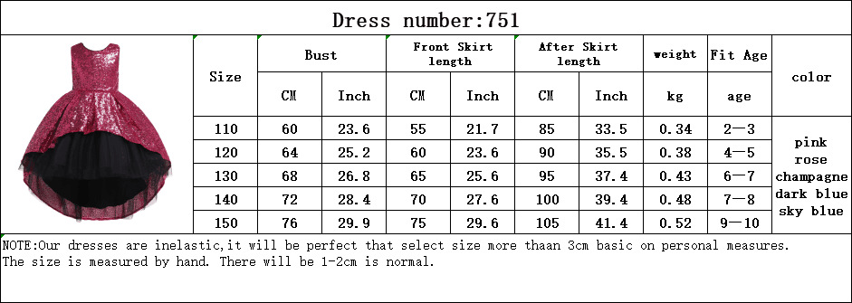 Girls' Sequined Dress Skirts Children's Tailor Puff Princess Dresses Girls Wedding Flower Girl Dresses display picture 17