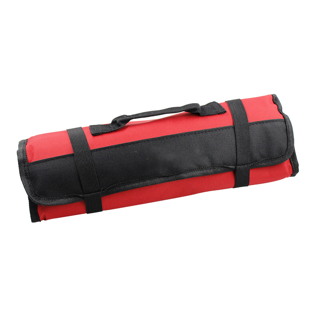 多功能牛津布工具包 便携卷筒式加厚户外维修工具收纳手提袋 红色