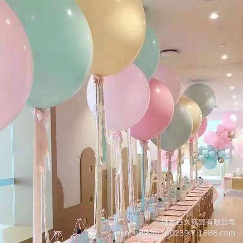 New macaron double-layer ball set, wedding, birthday party, opening celebration decoration, 18-inch latex balloon