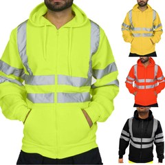 Outdoor Warm Men's Hooded Jacket with Reflective Tape for Garbage Collection Workwear 
