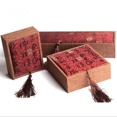 珠宝首饰盒 流苏书法手链吊坠项链盒  民族风饰品包装盒