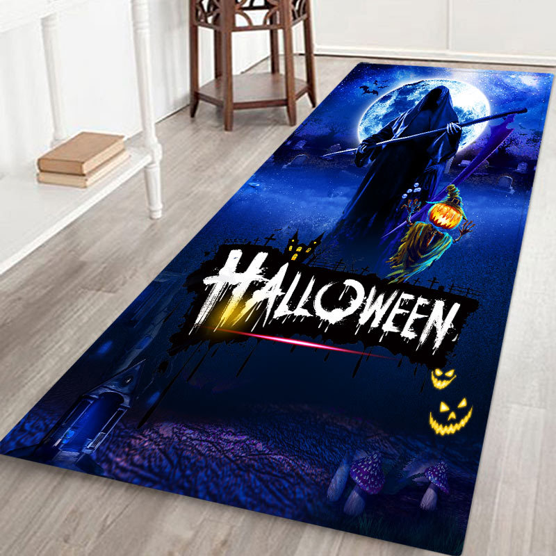 跨境电商批发新款  万圣节系列数码印花法兰绒地垫门垫卫浴防滑垫