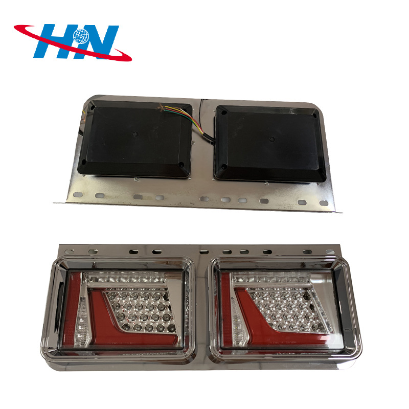 Marco de hierro en forma de pistola dos luz trasera cuadrada adecuada para camión japonés camión remolque luz trasera luz lateral japonesa