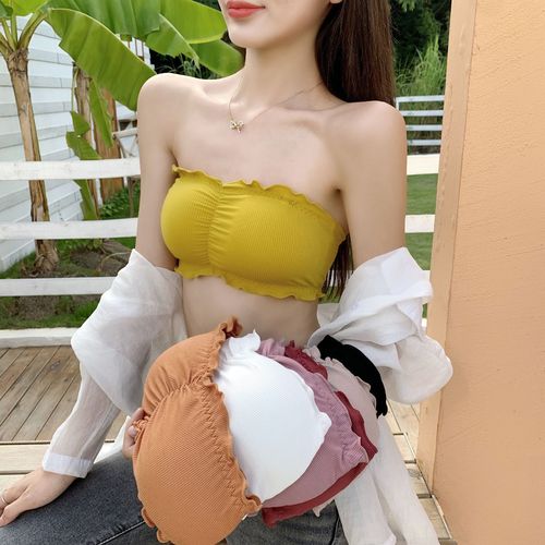 New pure cotton one-piece seamless underwear for women without underwire, strapless, anti-slip, beautiful back, shaping, versatile, suitable for teenagers, camisole