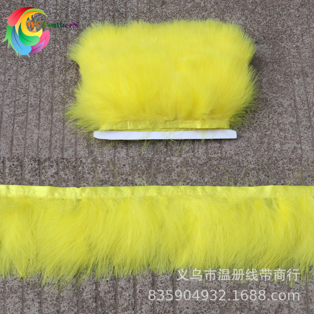 温册羽毛供应各色火鸡毛血管绒布边服装鞋帽线衣配羽毛咖啡色现货详情图9