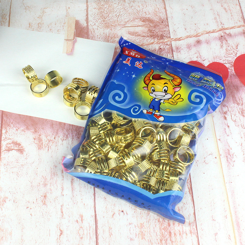 鑫美达福字戒指顶针缝纫工具十字绣缝衣被顶针指套抵戒金属顶针箍|ru