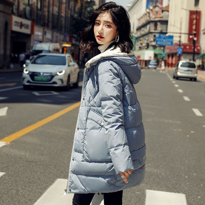 羽绒服女2020韩版新款宽松连帽白鸭绒加厚中长款冬季保暖外套90绒|ru