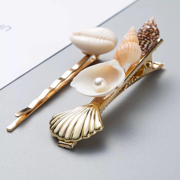 11g Weight Hair Clip Hair Accessories Type 1 Set Quantity Holiday, Travel Occasion Shell Material Shell Pattern All Seasons Season Women's Gender Marine Style Style Marine Style Women's Shell Shell Hair Clip 8