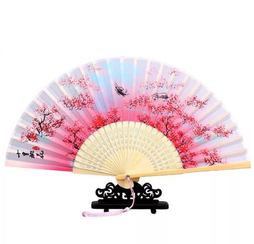 Chinese Fan Chinese Hanfu hand Fan Ancient lady folding fan erhqing high quality folding fan Japanese and plum blossom butterfly bamboo folding fan optional