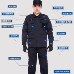 Grid Spring Set Long-sleeved Security Training Uniform for Men Property Security Uniform Summer Short-sleeved Security Training Clothes