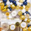 Ink blue golden balloon flower rings 114 sets of 8 sets of paper fan gold, spoiler paper balloon balloon 4D aluminum foil gold balloon