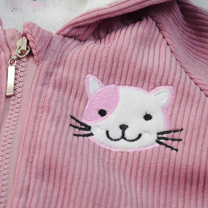 Kinderkleidung 2020 Winter Mädchen Plüsch Baumwolle zweiteiliges Cartoon-Cord-Set, Baseballjacke für_voghion.com