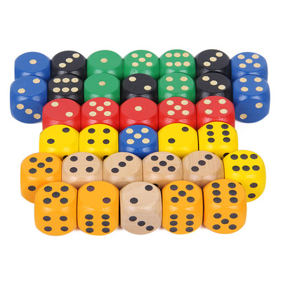 货源厂家批发30mm木质骰子筛子木制骰子来样制作各种图案颜色游戏色子批发