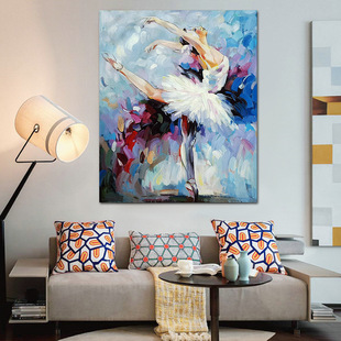 Foreign trade new decorative pure hand-painted abstract decorative oil painting factory direct custom pure hand-painted ballet women's oil painting
