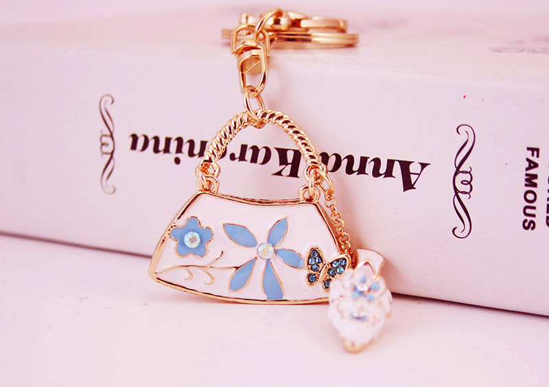 38g Weight Alloy, Metal Material Women'S Gender Pink, Red, Blue, Black Color  Cute Creative Ladies Handbag Shape Car Keychain 3