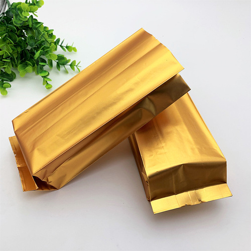 Factory direct supply of golden aluminum foil bags, accordion three-dimensional bags, aluminized vacuum bags, universal tea packaging bags