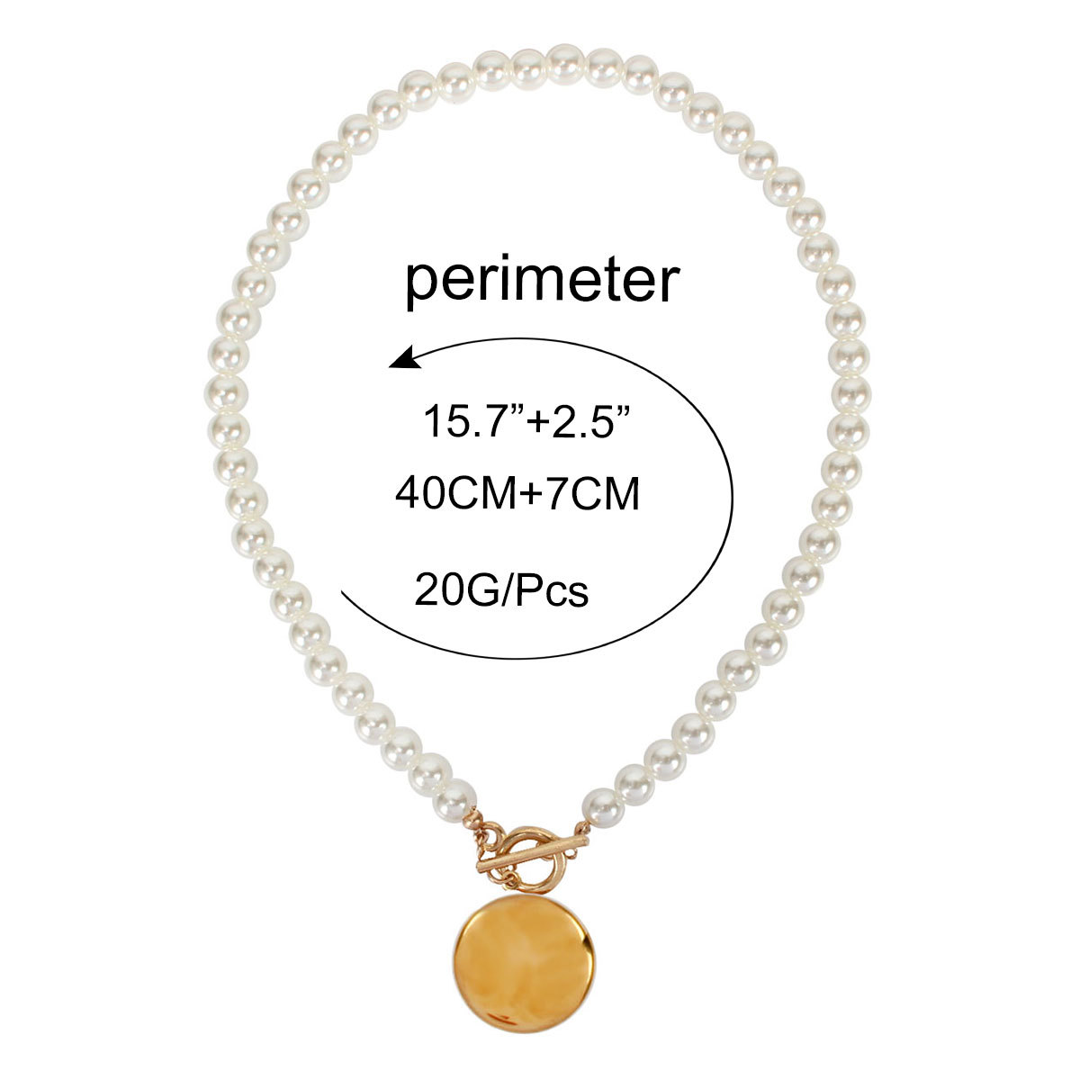 New Simple Retro Necklace Female Plated Gold Imitation Pearl Necklace Jewelry display picture 1