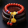 Genuine red retro bracelet from Yunnan province, ethnic design pendant wax agate, accessory, ethnic style