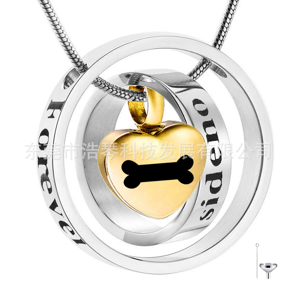 Мемориал шерсть домашних животных остается кость пепел ожерелье из нержавеющей стали в форме сердца собака кость пепел коробка кулон флакон духов