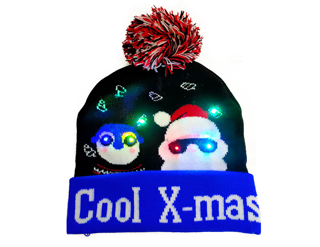 Unisexo Casual Árbol De Navidad Papá Noel Calcetines Navideños Pompones Sin Alero Gorro De Lana display picture 2