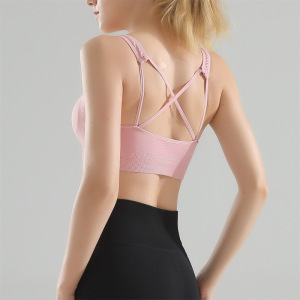 Slim yoga bra tops for women shoulder strap sexy cross Yoga suit sports underwear women vest back running fitness bra  for women