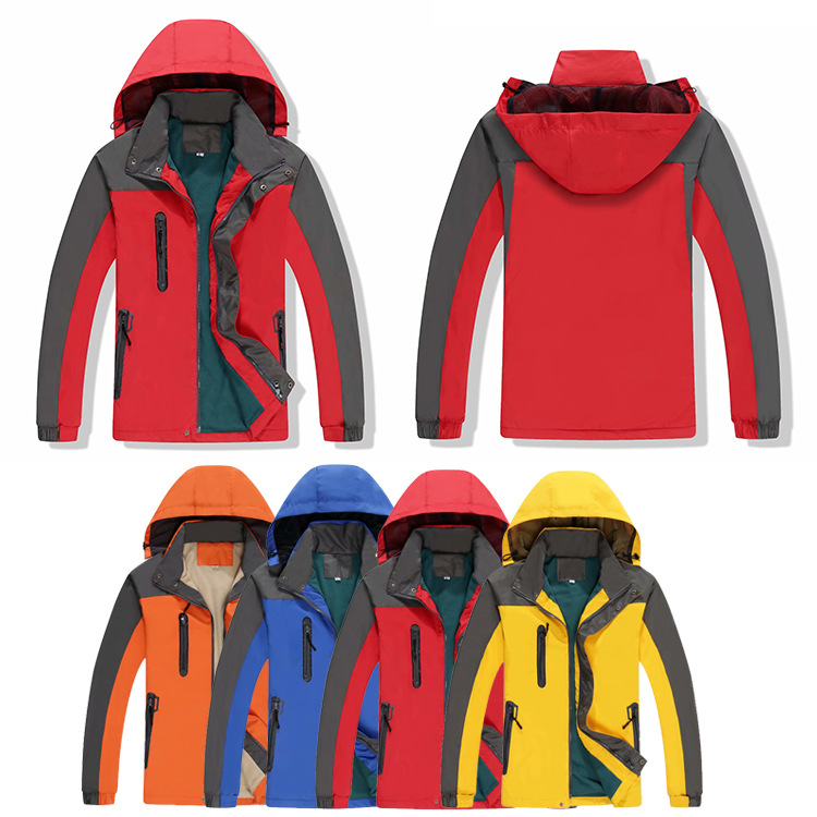 加厚款冲锋衣男女款印字logo定做防风防雨户外登山工作服定制印字