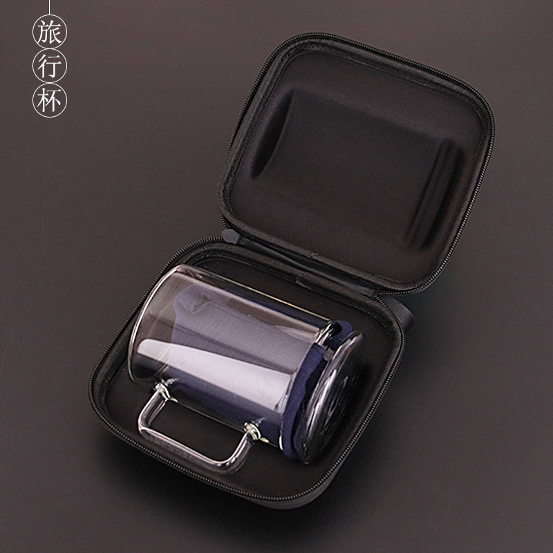 生产加工玻璃杯带过滤绿茶杯便携式旅行三件式带盖泡茶杯木璃茶具|ms