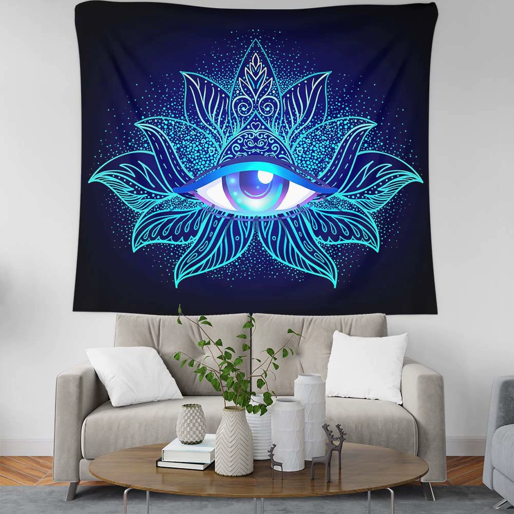 Подвесная ткань Горячие продажи Ручная роспись Арабские глаза Якорь Домашние гобелены Настенные настенные украшения Пляжное одеяло для сидения
