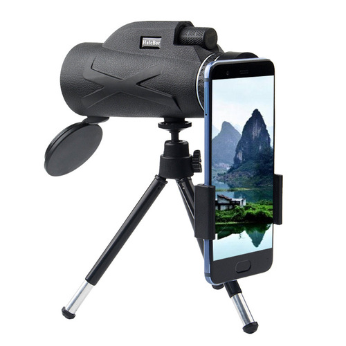 HaleBor telescope manufacturer 80X100 outdoor monocular low-light night vision high-definition high-power clip mobile phone telescope