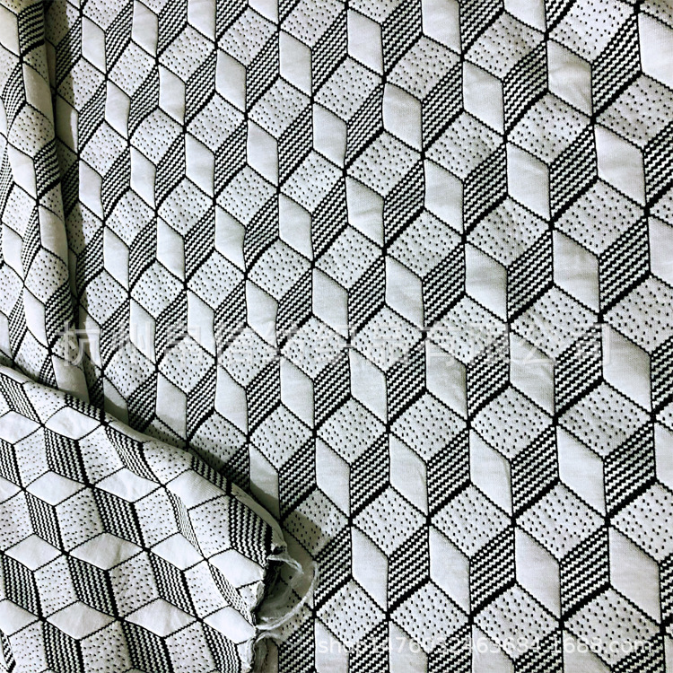 竹纤维针织提花空气层乳胶枕夹丝布抗起球3D色丝床垫布