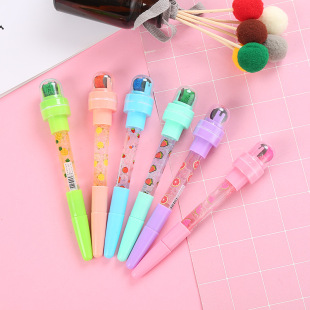 Shake the sound of the same multi-functional children's magic bubble pen seal roller seal pen ballpoint pen cute light-emitting pen