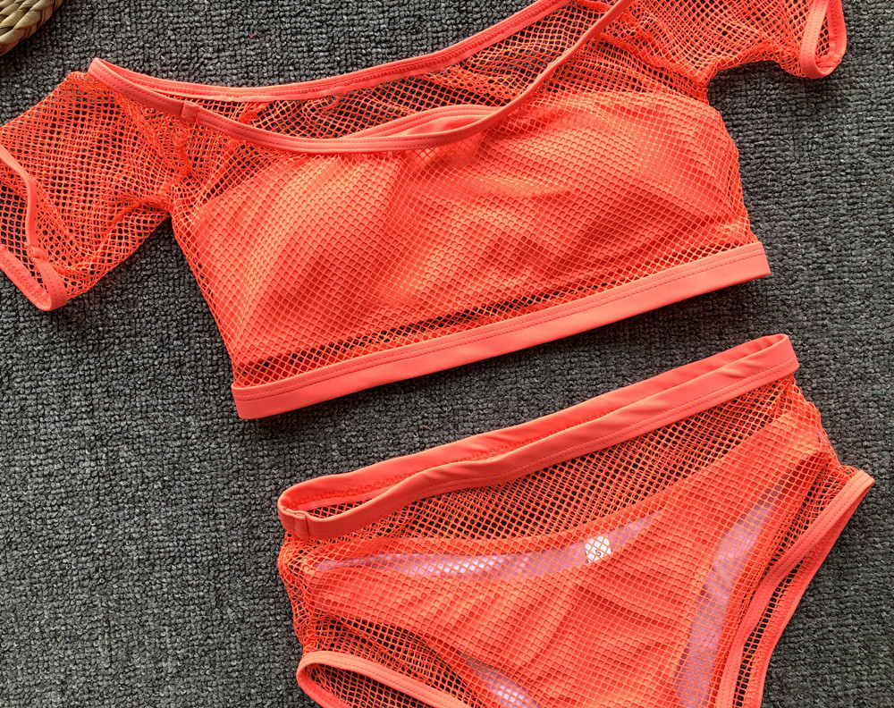 hot sale bikini sexy mesh ladies split swimsuit four-piece bikini wholesale NSDA135