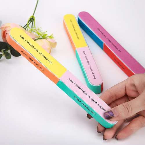 Creative printed nail file sanding strips six-sided polishing file manicure tools nail file strips nail grinder