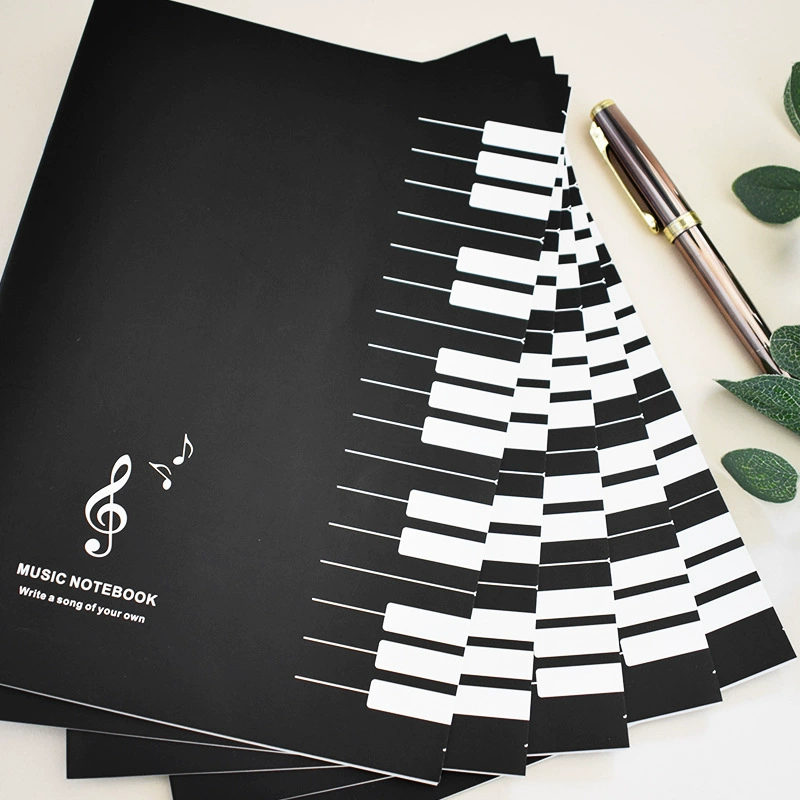 Universal book, piano, music guitar, laptop, copybook, training