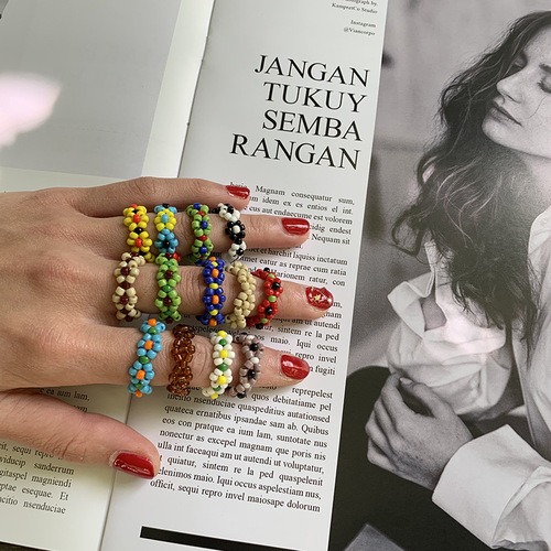 Manufacturer's huge discount, handmade flower ring, Mi Zhuhyunya style Korean internet celebrity iu same style ring for women