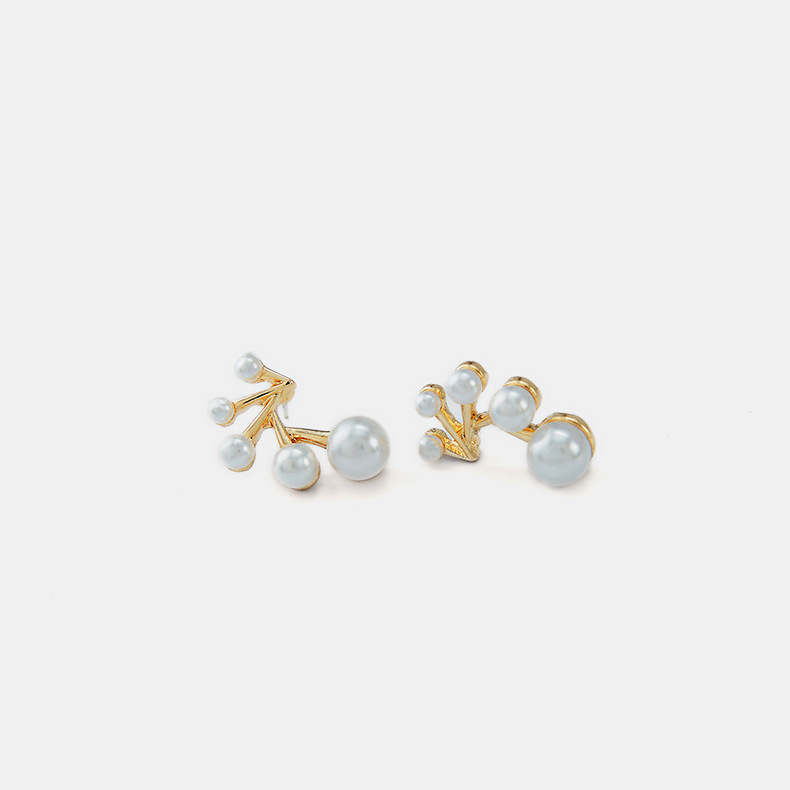 Du Sud Corée Dongdaemun S925 Argent Perle Boucles D'oreilles Tous-match Femmes À La Mode De Tir De La Rue Minimaliste Creative Oreille Anneaux En Gros display picture 1