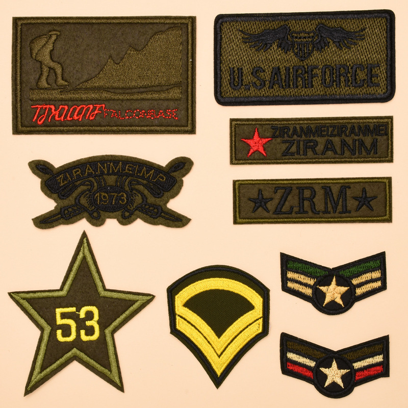 Modern Computer Embroidery Cloth Sticker Adhesive Ironing Military Badge Mark Armband Badge Patch Sticker DIY Garment Accessories