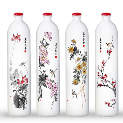 一斤500ml美酒飘香陶瓷酒瓶亚光白陶瓷定期活动半价|ru